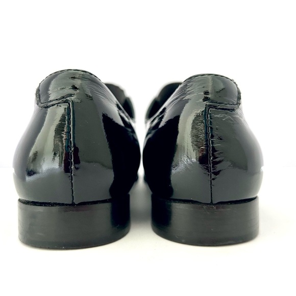 Acne Studios Loafer Shoe Flats Black Patent Leather Silver Metallic Gore Size 38 - Picture 10 of 13